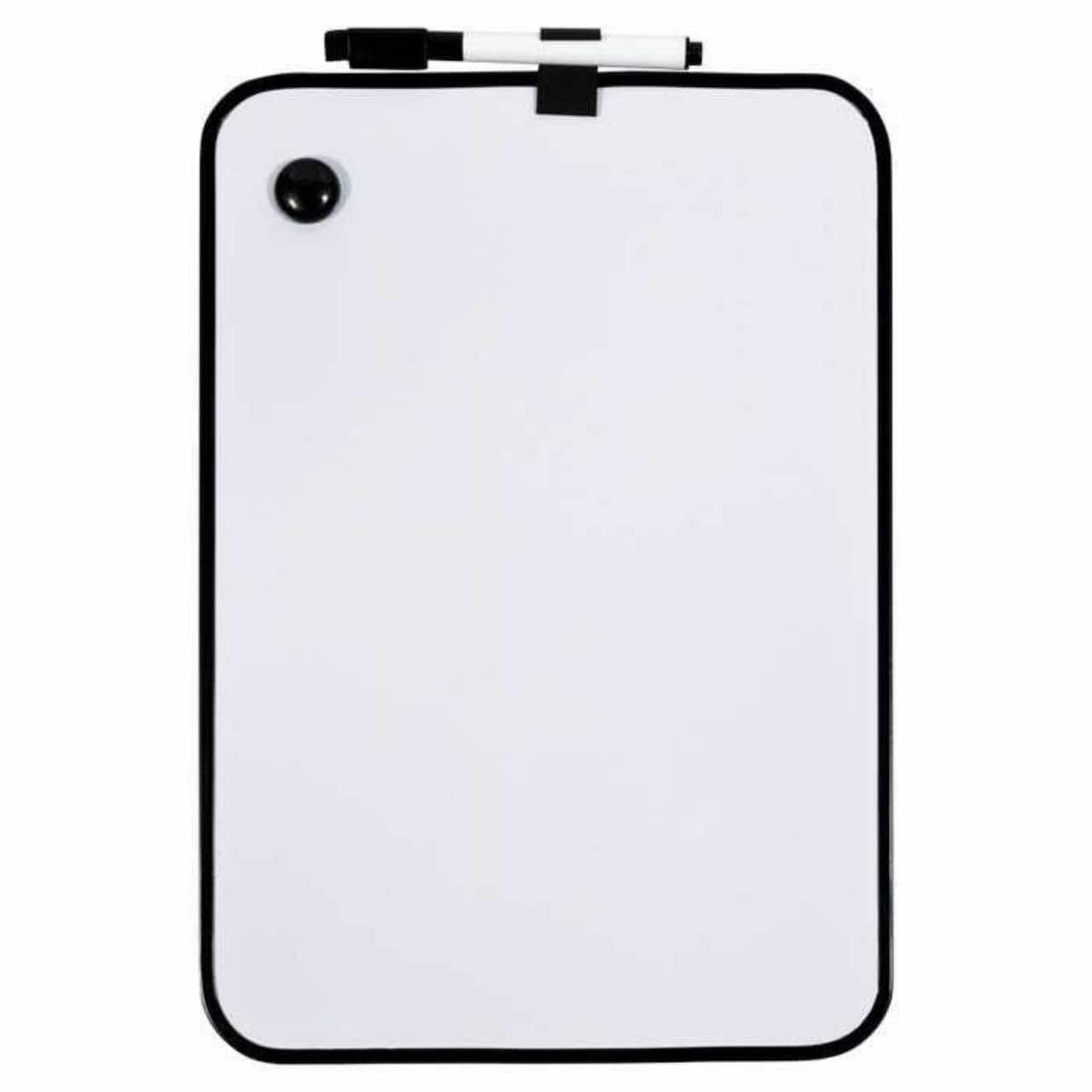 JAM Paper 8" x 12" Black Border Magnetic Dry Erase Foam Boards With Black Board Marker